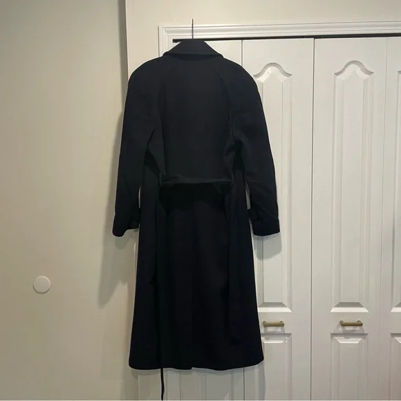 Vintage Forstman John Weitz Navy Coat Wool Blend, Made in USA Acetate Lined - Picture 3 of 5